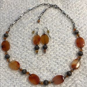 Handcrafted Carnelian & Sterling Silver Set